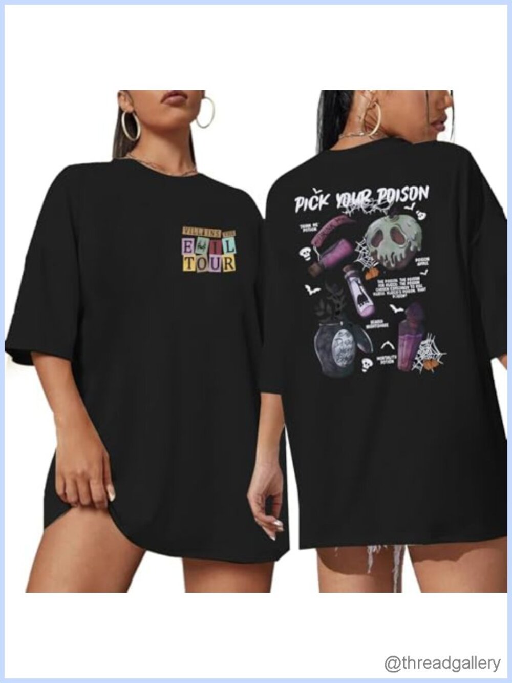 Oversized Halloween Graphic T-Shirt Crew Neck Short Sleeve Loose Fit